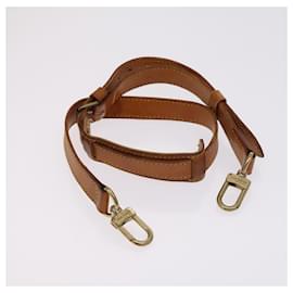 Louis Vuitton-LOUIS VUITTON Shoulder Strap Leather 2Set Beige LV Auth ep7683-Beige