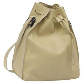Gucci Bolso de hombro de cuero beige Auth ti2881 Beige