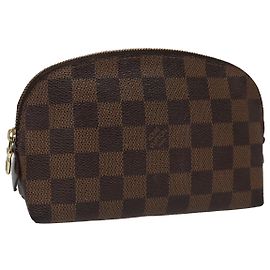LOUIS VUITTON Pochette Cosmétique Damier Ebene PM N47516 Auth LV am7399 Damier ebène