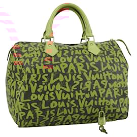 Louis Vuitton-LOUIS VUITTON Monogram Graffiti Speedy 30 Hand Bag Orange M93705 Auth 104195SA-Orange,Monogram