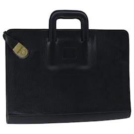 Autre Marque-Burberrys Business Bag Leather Black Gold Auth ti2582-Black,Golden