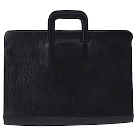 Autre Marque-Burberrys Business Bag Leather Black Gold Auth ti2582-Black,Golden
