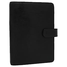 Louis Vuitton-LOUIS VUITTON Epi Agenda MM Day Planner Cover Black R20042 LV Auth hk1890-Black