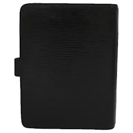 Louis Vuitton-LOUIS VUITTON Epi Agenda MM Day Planner Cover Black R20042 LV Auth hk1890-Black