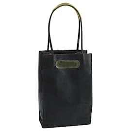 Chanel-CHANEL Hand Bag Leather Black CC Auth 105085-Black