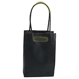 Chanel-CHANEL Hand Bag Leather Black CC Auth 105085-Black