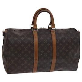 Louis Vuitton-LOUIS VUITTON Monogram Keepall Bandouliere 45 Boston Bag M41418 LV Auth BD616-Monogram