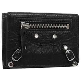 Balenciaga-BALENCIAGA Wallet Leather Black Auth ac3712-Black