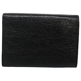 Balenciaga-BALENCIAGA Wallet Leather Black Auth ac3712-Black