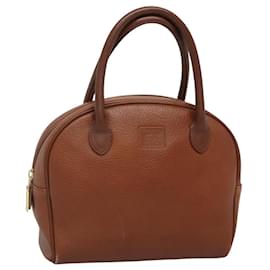 Autre Marque-Burberrys Hand Bag Leather Brown Gold Auth ep8000-Brown,Golden