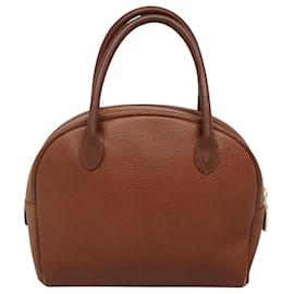 Autre Marque-Burberrys Hand Bag Leather Brown Gold Auth ep8000-Brown,Golden