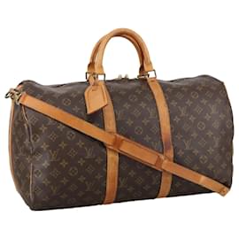 Louis Vuitton-LOUIS VUITTON Monogram Keepall Bandouliere 50 Boston Bag M41416 LV Auth 103675-Monogram