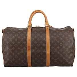 Louis Vuitton-LOUIS VUITTON Monogram Keepall Bandouliere 50 Boston Bag M41416 LV Auth 103675-Monogram