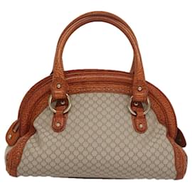 Céline-CELINE Macadam Canvas Hand Bag Beige Auth 106588-Beige