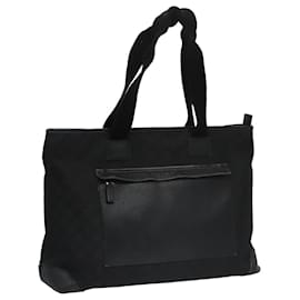 Gucci-GUCCI GG Canvas Tote Bag Outlet Black Silver 180449 Auth ep7007-Black,Silvery