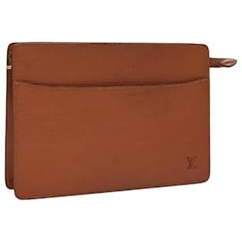 Louis Vuitton-LOUIS VUITTON Epi Pochette Homme Clutch Bag Zipangu Gold M52528 LV Auth ti2611-Brown,Other