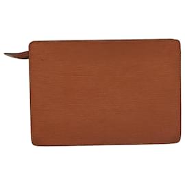 Louis Vuitton-LOUIS VUITTON Epi Pochette Homme Clutch Bag Zipangu Gold M52528 LV Auth ti2611-Brown,Other
