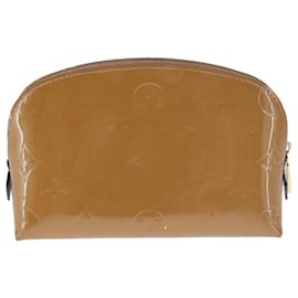 Louis Vuitton-LOUIS VUITTON Monogram Vernis Pochette Pouch Rose Velours M90008 LV Auth 104410-Pink