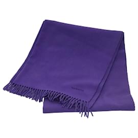 Hermès-HERMES Large Stole cashmere Purple Auth ar12893-Purple