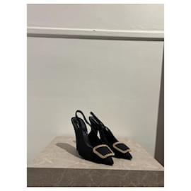 Saint Laurent-SAINT LAURENT Heels T.EU 39.5 Cloth-Black