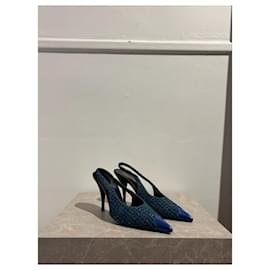 Saint Laurent-SAINT LAURENT Heels T.EU 39 Cloth-Blue