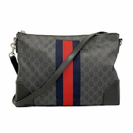 Gucci-Gucci Shoulder Bag GG Supreme Sherry Line-Black