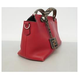Fendi-Fendi Red Leather Shoulder Bag-Red