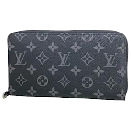 Louis Vuitton-Louis Vuitton Long Wallet Monogram Eclipse Zippy Organizer NM M82081-Black