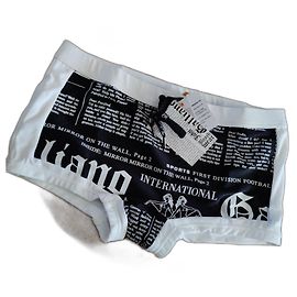 Neuf John Galliano Newspaper boxer bain Underwear M Noir