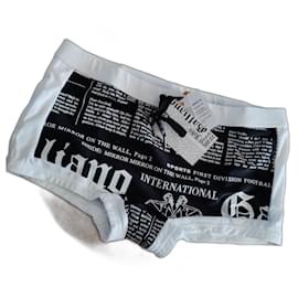 John Galliano-Neuf John Galliano Newspaper boxer bain Underwear M-Noir