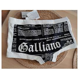 John Galliano-Neuf John Galliano Newspaper boxer bain Underwear M-Noir