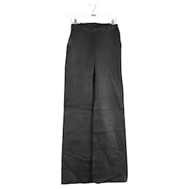 Stouls-Wide leather pants-Black