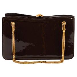 Carel Mini bolsa de couro envernizado Marrom