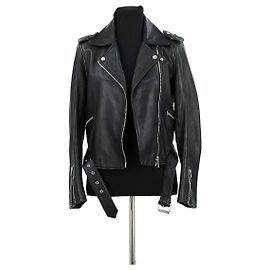 Claudie Pierlot Veste en cuir noire Noir