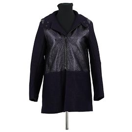 Sandro Marineblauer Wollmantel Marineblau
