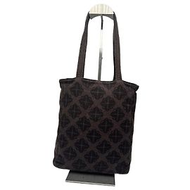 Bolsa vintage Bottega Veneta de lã com monograma marrom Marrom