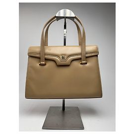 Bolsa de couro vintage Givenchy 4G marrom Bege