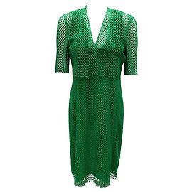 Set di due pezzi con giacca tessuta verde Akris e vestito Verde