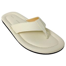 Proenza Schouler Creme Texturiertes Leder Cooper Flip-Flops Roh