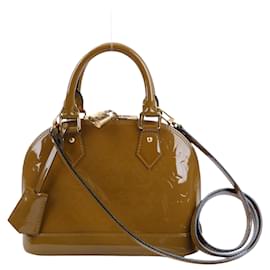 Louis Vuitton-Louis Vuitton Monogram Vernis Alma BB Handbag in Brown M91584-Brown