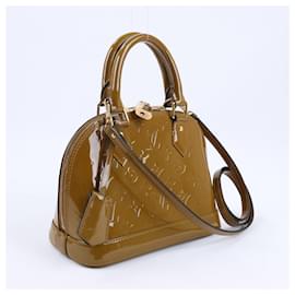 Louis Vuitton-Louis Vuitton Monogram Vernis Alma BB Handbag in Brown M91584-Brown