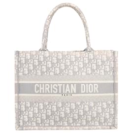 Dior-Christian Dior Oblique Book Tote Canvas Tote Handbag in Gray / with scarf-Grey