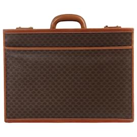 Céline-Celine Macadam PVC & Leather Attache Travel Bag in Brown-Brown