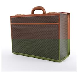 Céline-Celine Macadam PVC & Leather Attache Travel Bag in Brown-Brown