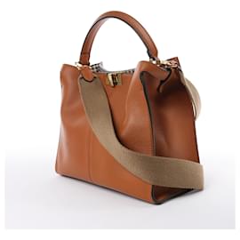 Fendi-Sac à bandoulière Fendi Peek-a-boo X-light en cuir 2 en 1 marron-Marron