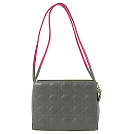 Dior-Christian Dior Vintage Cannage Leather Shoulder Bag in Pink-Pink