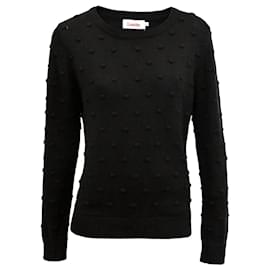 Autre Marque-Louche bubble knit viscose cotton jumper in black size L XL-Black