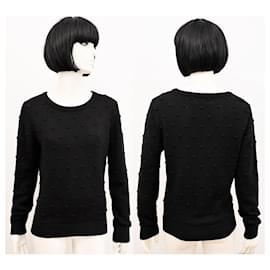 Autre Marque-Louche bubble knit viscose cotton jumper in black size L XL-Black