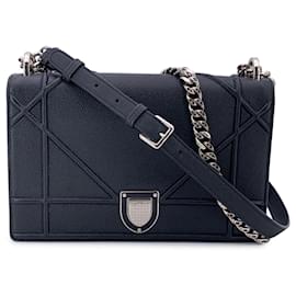 Dior-Christian Black Leather ama Shoulder Bag-Black
