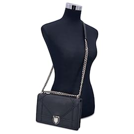 Dior-Christian Black Leather ama Shoulder Bag-Black
